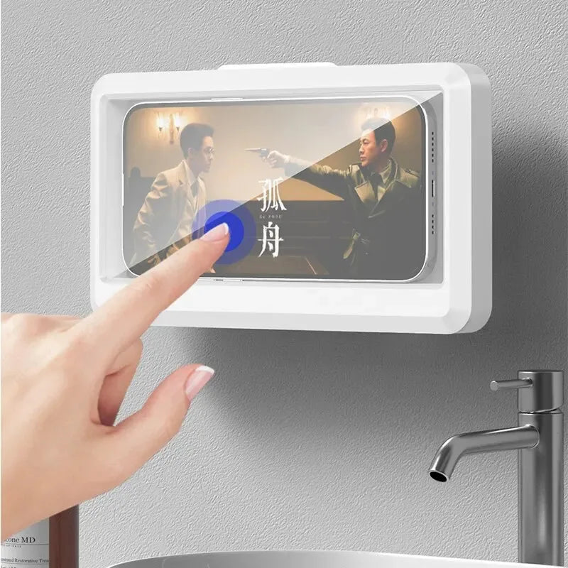 Bathroom Phone Holder – Waterproof Wall Mount with Touch Screen Access